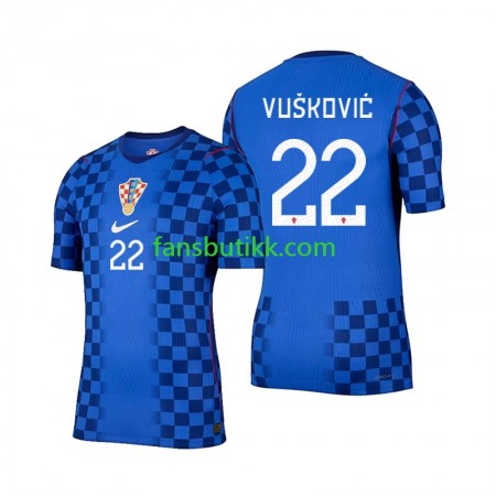 Fotballdrakt Kroatia Luka Vuskovic 22 World Cup Bortetrøye 2026 Kortermet